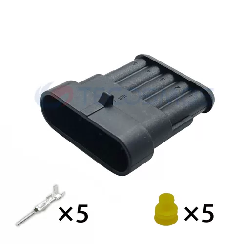 Waterproof Wire Harness Plug for Car 5-Pin Male 282088-1 - image 4